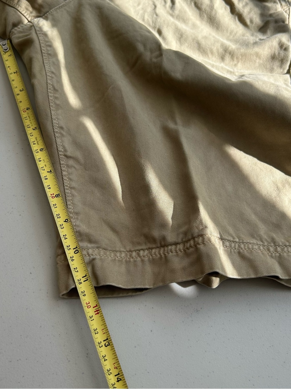 American Eagle Mens Shorts Size 30 Khaki 100% Cotton Longer Length Chinos - Picture 7 of 8